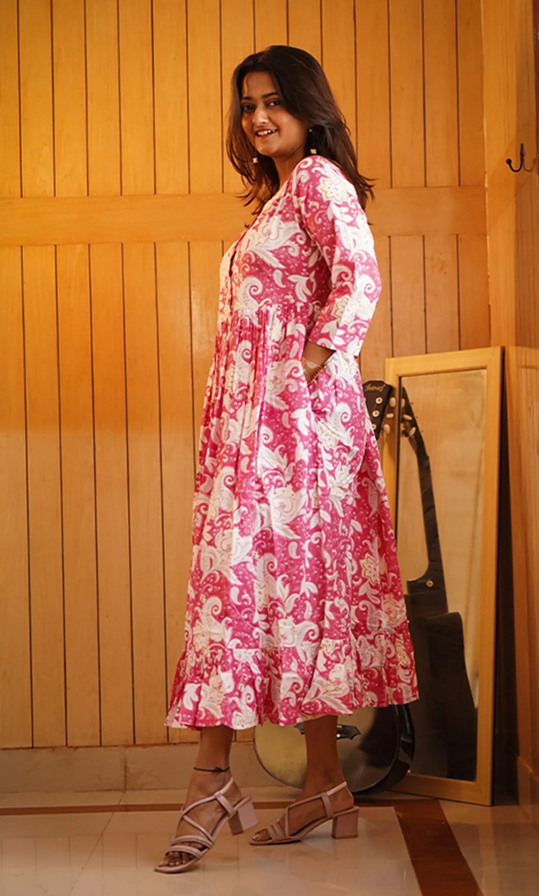 Baby Pink Floral Dress For Women — Perfect Blend Of Comfort & Style