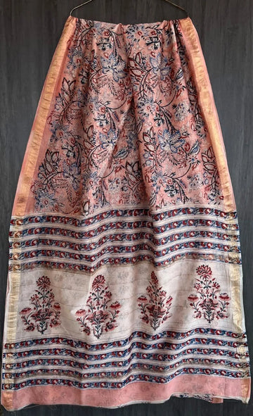 Blush Elegance Maheshwari Silk Saree