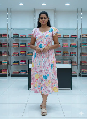 Pink Floral Dress For Women — Perfect Blend Of Comfort & Style