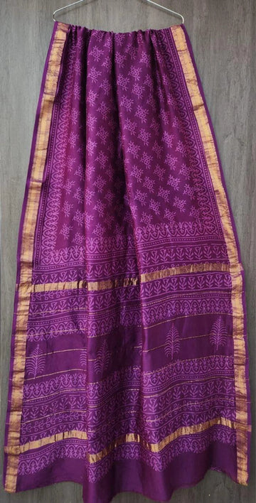 Royal Plum Maheshwari Silk Saree
